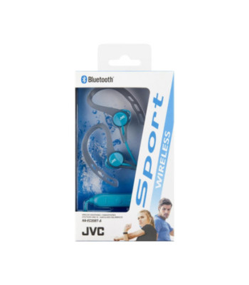 JVC trådløse in-ear høretelefoner til sport med fjernbetjening og mikrofon. Blå