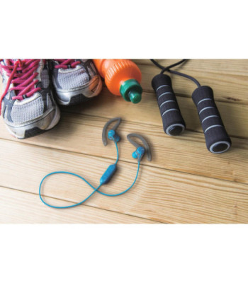 JVC trådløse in-ear høretelefoner til sport med fjernbetjening og mikrofon. Blå