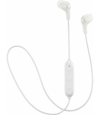 JVC trådløse in-ear høretelefoner med fjernbetjening og mikrofon. Hvid