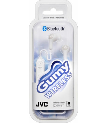 JVC trådløse in-ear høretelefoner med fjernbetjening og mikrofon. Hvid