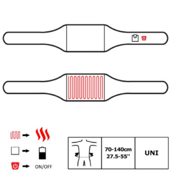 Glovii opvarmet universelbælte med USB-indgang. Grå/sort
