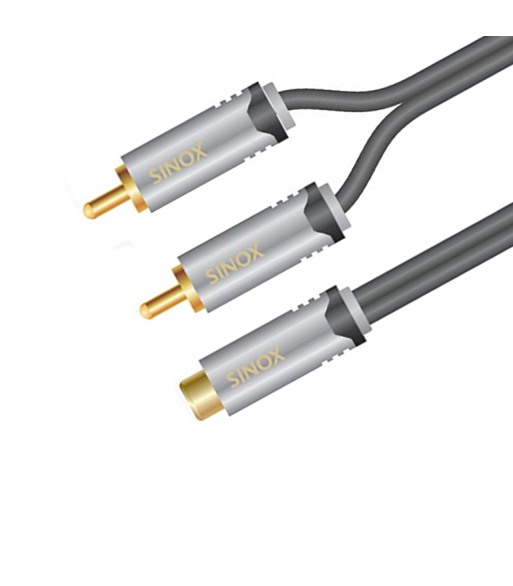 Sinox SHD Phono adapter. 0,2m. Sort