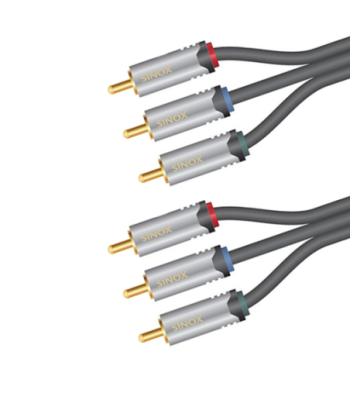 Sinox SHD phono kabel. 1,5m. Grå/Sort