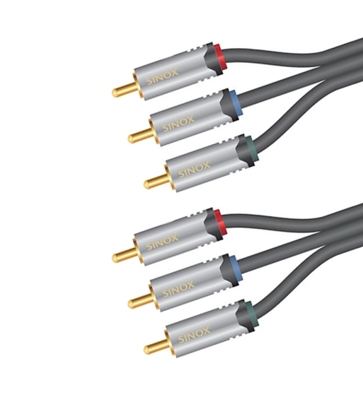 Sinox SHD phono kabel. 1,5m. Grå/Sort Sinox SHD phono kabel. 1,5m. Grå/Sort