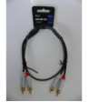 Sinox Phono kabel. 1,5m. Sort