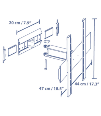 Sinox TV vægbeslag. 26"-37". Grå