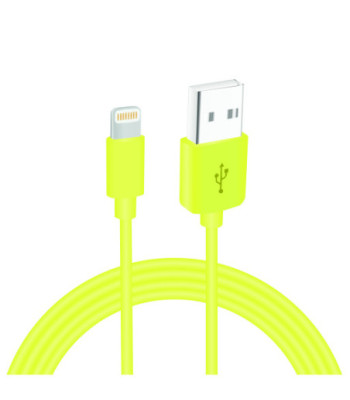Sinox iMedia Lightning kabel m/original Apple chip. 2m. Gul