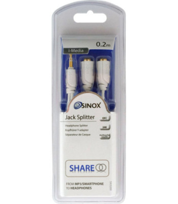 Sinox iMedia hovedtelefon fordeler. 0,2m. Hvid