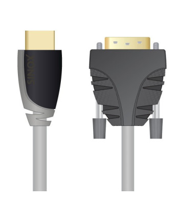 Sinox HDMI til DVI kabel. 5m. Grå/sort
