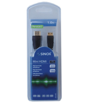 Sinox HDMI til Mini HDMI kabel. 1m. Grå/sort