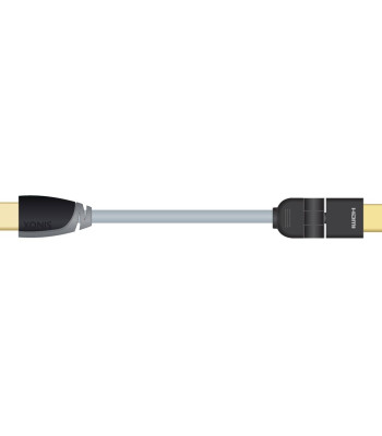 Sinox HDMI kabel m/Ethernet. 1m. Grå/sort