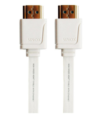 Sinox HDMI Flat slim kabel. 3m. Hvid