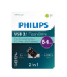 Philips USB Flash Drive 2-i-1. 64GB. USB 3.1 - USB C