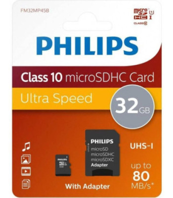 Philips Micro SDHC kort. 32GB klasse 10 UHS-I U1