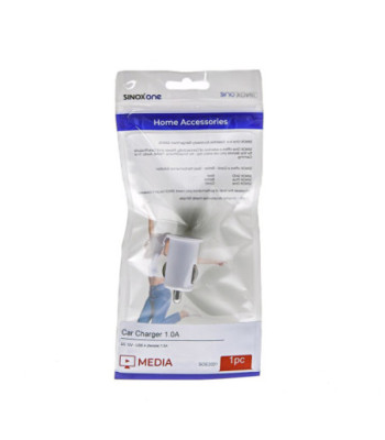 Sinox One 12V USB A oplader. 1,0A. Hvid