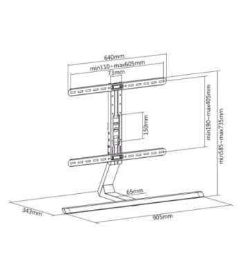 TV bordstand. 37"-75". Sort