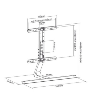 TV bordstand. 32"-65". Sort