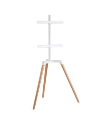 Sinox Tripod TV gulvstand med drejbar top. 50"-65". Lyst træ/hvid