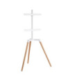 Sinox Tripod TV gulvstand med drejbar top. 50"-65". Lyst træ/hvid