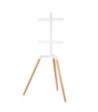Sinox Tripod TV gulvstand med drejbar top. 50"-65". Lyst træ/hvid