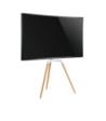 Sinox Tripod TV gulvstand med drejbar top. 50"-65". Lyst træ/hvid