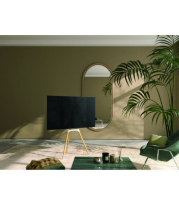 Sinox Tripod TV gulvstand med drejbar top. 50"-65". Lyst træ/hvid