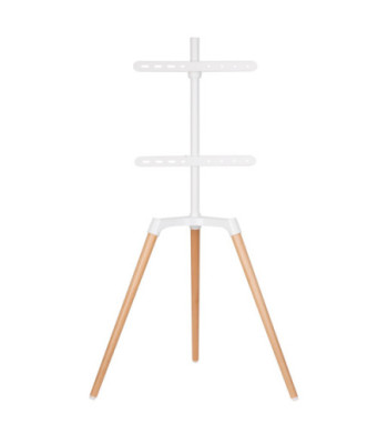 Sinox Tripod TV gulvstand med drejbar top. 50"-65". Lyst træ/hvid
