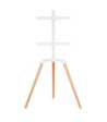 Sinox Tripod TV gulvstand med drejbar top. 50"-65". Lyst træ/hvid