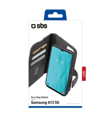 SBS book cover med aftageligt cover til Samsung Galaxy A13 5G®. Sort