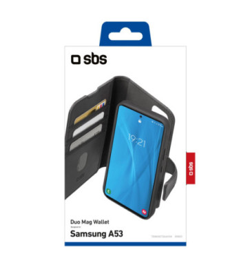 SBS book cover med aftageligt cover til Samsung Galaxy A53®. Sort