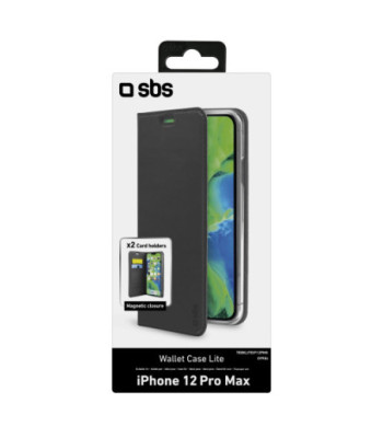 SBS Book Wallet Lite cover til iPhone 12 Pro Max®. Sort