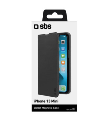 SBS Book Wallet Lite cover til iPhone 13 mini®. Sort
