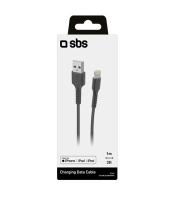 SBS Lightning kabel. 1m. Sort