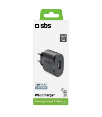 SBS 5W oplader. 1A. Sort