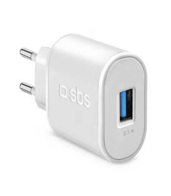 SBS 2100 mAh oplader. 2.1A. Hvid