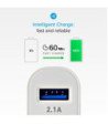 SBS 2100 mAh oplader. 2.1A + 1A. Hvid