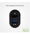 SBS 3100 mAh oplader. 2.1A + 1A. Sort