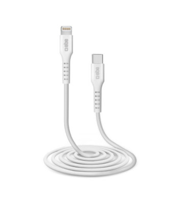 SBS USB C til Lightning kabel. 2m. Hvid
