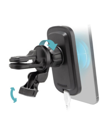 SBS magnetisk mobilholder og trådløs MagSafe oplader til bilen. Sort