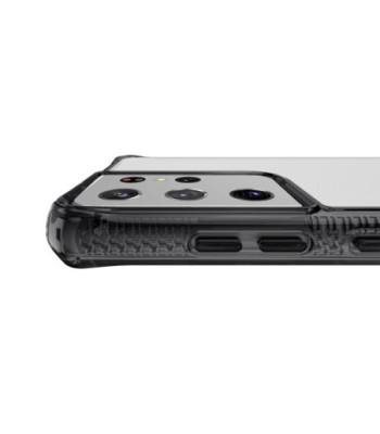 ITSKINS HYBRID CLEAR cover til Samsung Galaxy S21 Ultra 4G / 5G®. Sort og gennemsigtig