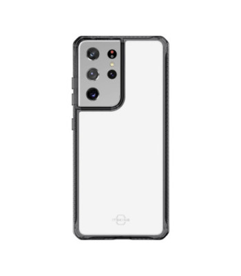 ITSKINS HYBRID CLEAR cover til Samsung Galaxy S21 Ultra 4G / 5G®. Sort og gennemsigtig