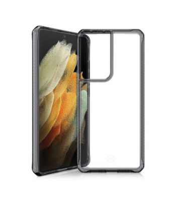 ITSKINS HYBRID CLEAR cover til Samsung Galaxy S21 Ultra 4G / 5G®. Sort og gennemsigtig