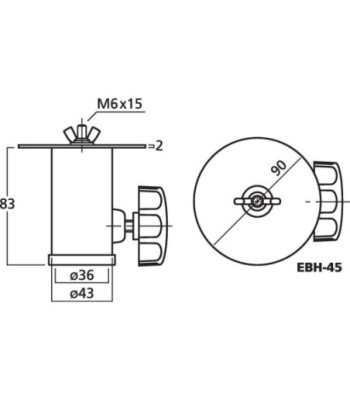 Stativ adapter - EBH-45 Monacor