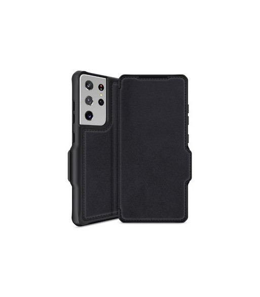 ITSKINS HYBRID FOLIO cover til Samsung Galaxy S21 Ultra 4G / 5G®. Sort med genanvendt læder ITSKINS HYBRID FOLIO cover til Samsung Galaxy S21 Ultra 4G / 5G®. Sort med genanvendt læder