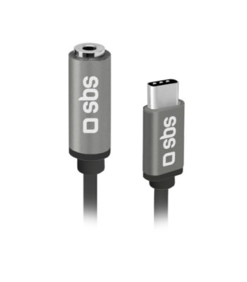 SBS USB C til mini jack adapter. Grå