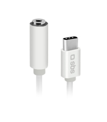 SBS USB C til mini jack adapter. Hvid