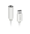 SBS USB C til mini jack adapter. Hvid