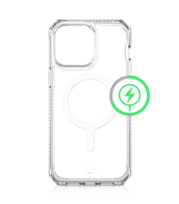 ITSKINS HYBRID MAGSAFE CLEAR cover til iPhone 13 Pro®. Gennemsigtig