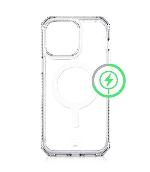 ITSKINS HYBRID MAGSAFE CLEAR cover til iPhone 13 Pro®. Gennemsigtig ITSKINS HYBRID MAGSAFE CLEAR cover til iPhone 13 Pro®. Gennemsigtig