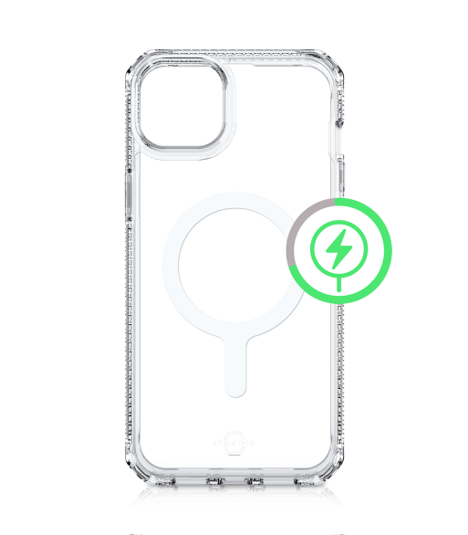 ITSKINS HYBRID MAGSAFE CLEAR cover til iPhone 14 / 13®. Gennemsigtig ITSKINS HYBRID MAGSAFE CLEAR cover til iPhone 14 / 13®. Gennemsigtig
